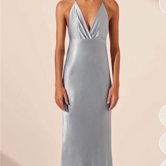 Shona Joy Dresses & Skirts - Elegant Silver Halter Dress